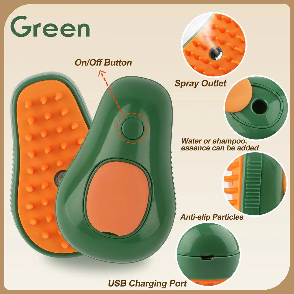 WhiskerMist 3-in-1 Steam Grooming Brush by Doreza