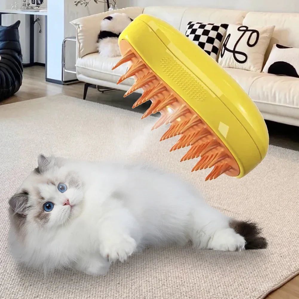 WhiskerMist 3-in-1 Steam Grooming Brush by Doreza