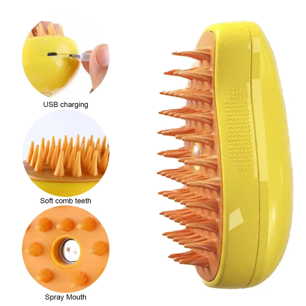 WhiskerMist 3-in-1 Steam Grooming Brush by Doreza