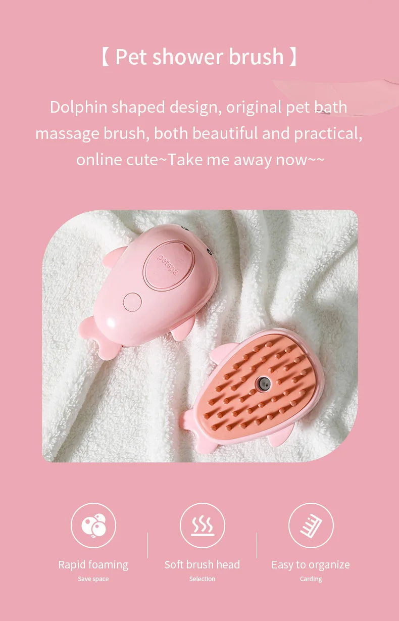 WhiskerMist 3-in-1 Steam Grooming Brush by Doreza