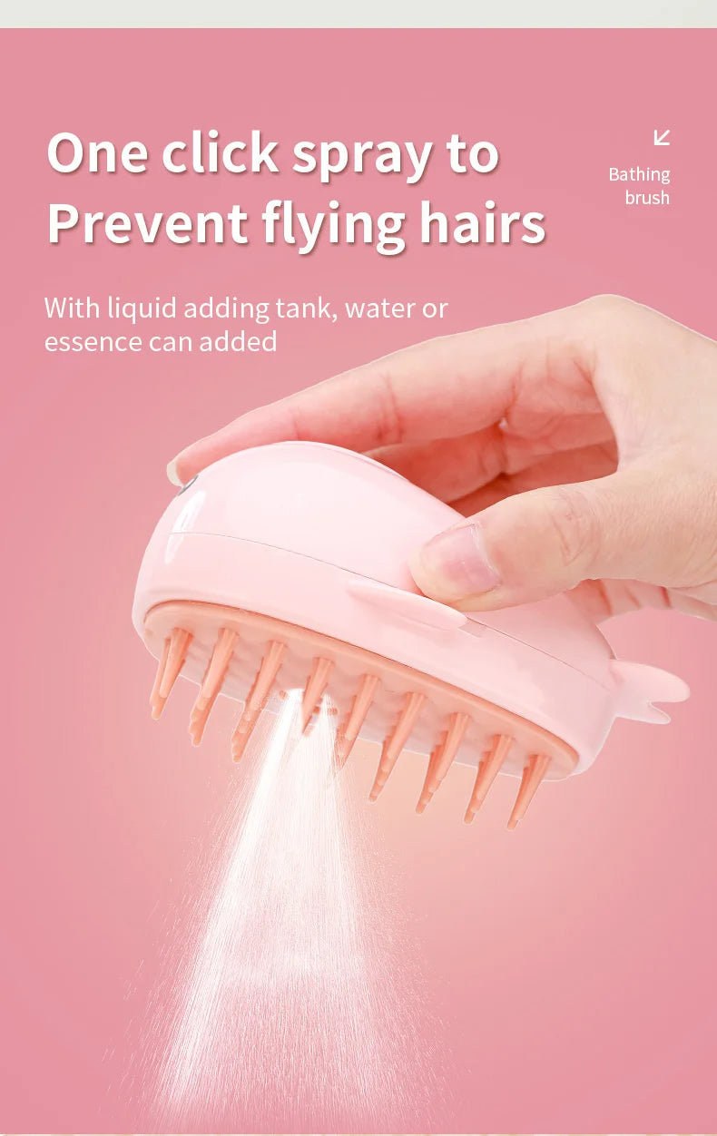 WhiskerMist 3-in-1 Steam Grooming Brush by Doreza