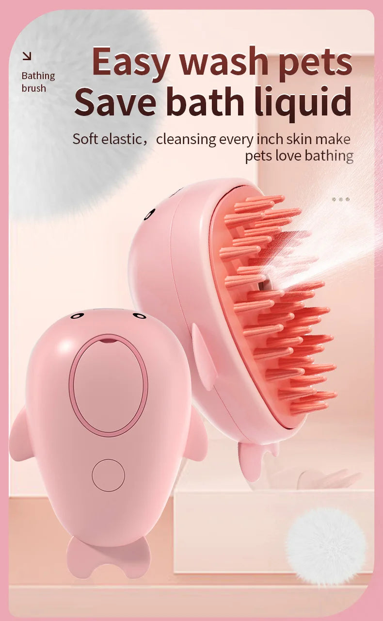 WhiskerMist 3-in-1 Steam Grooming Brush by Doreza
