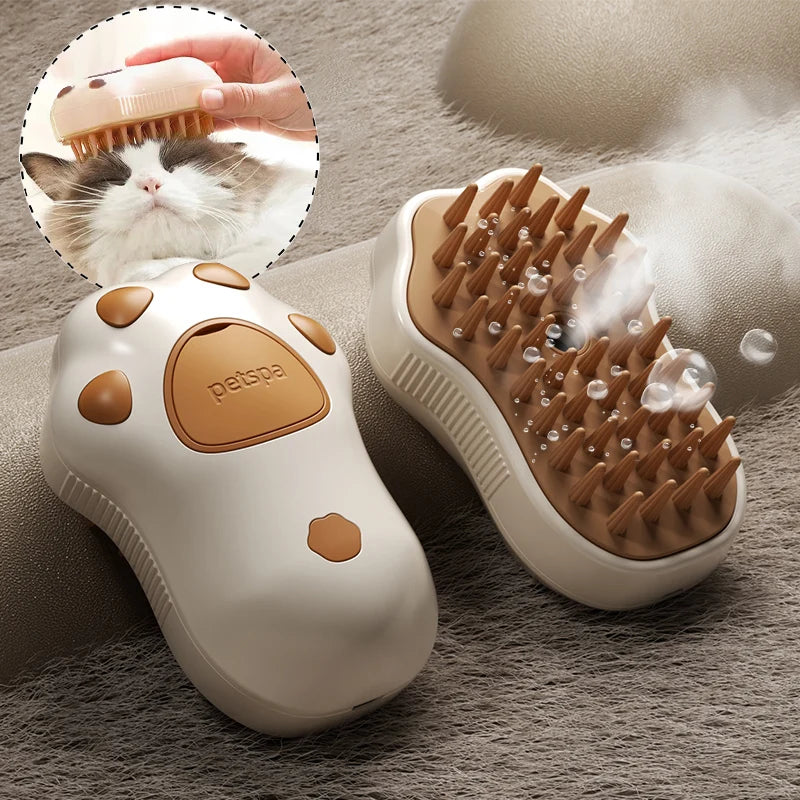 WhiskerMist 3-in-1 Steam Grooming Brush by Doreza